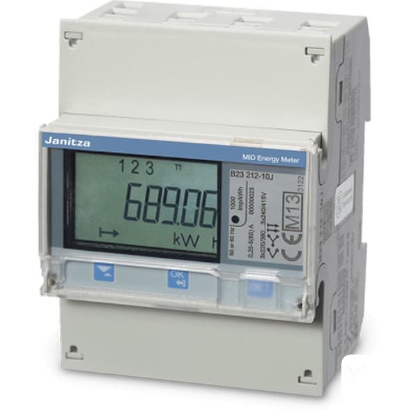 Трифазен електромер за токов трансформатор 1А/5А, MID (B) сертифициран, M-bus Комуникация: