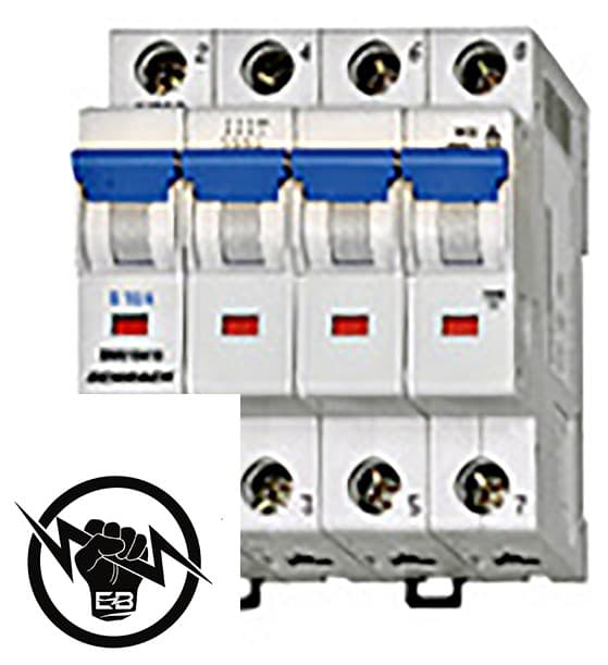 Миниатюрен автоматичен прекъсвач B 20A, 4Р, 6kA 400V