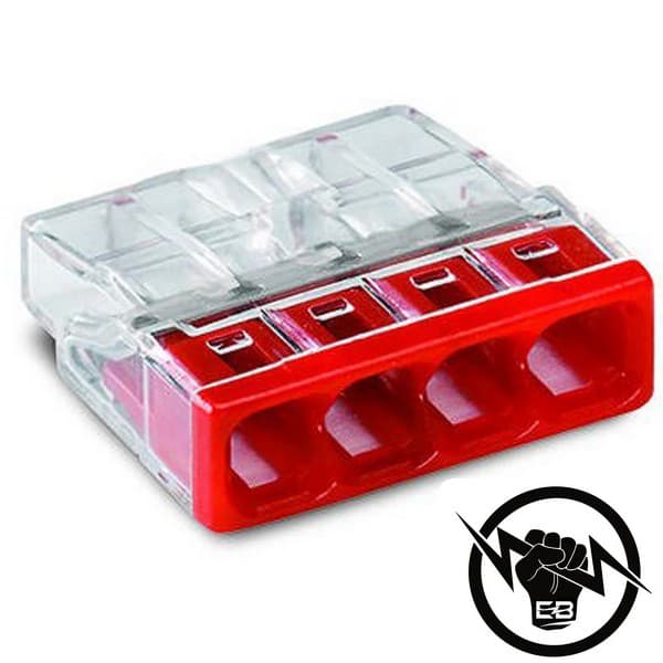 Wagо клема 4 х 0.5-2.5 mm2 Пластмаса