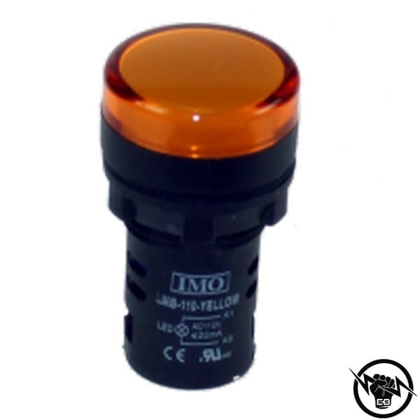 Индикатор - моноблок, монтажен отвор - Ф22 Жълт IP65