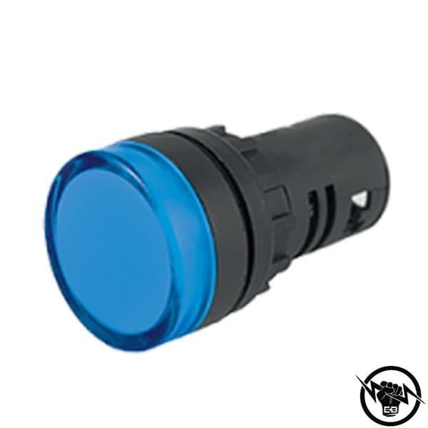 Индикатор - моноблок, монтажен отвор - Ф22 Син IP67