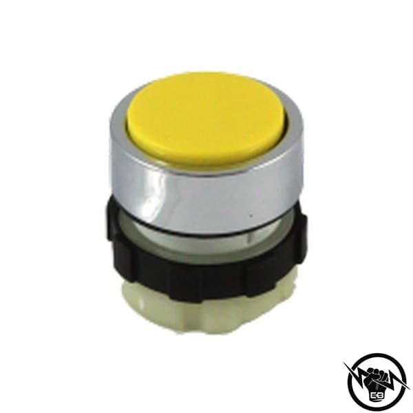 Бутон - единичен, без задръжка, монтажен отвор - Ф22, IP67, жълт