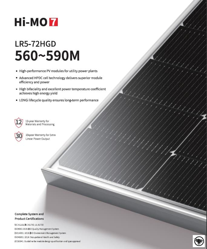 ФОТОВОЛТАИЧЕН ПАНЕЛ LONGI 580WP LR5-72HTH HIMO 6