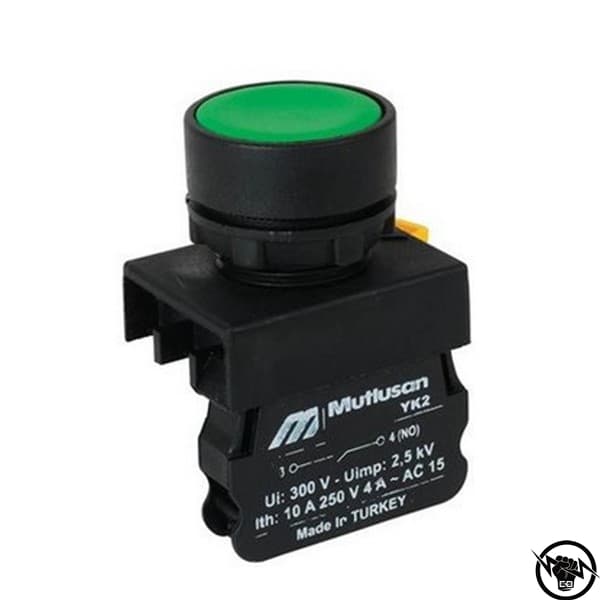 БУТОН ЗЕЛЕН 1NO 22mm