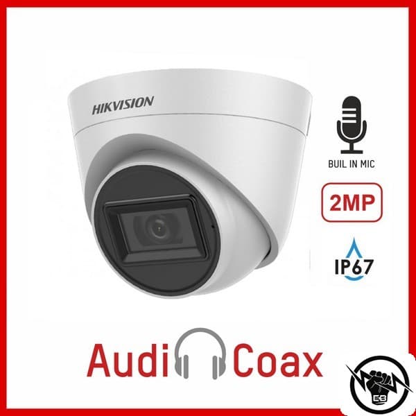 2MPx HD-TVI куполна камера за видеонаблюдение с вграден микрофон