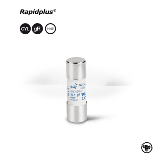 Стопяем предпазител Rapidplus ® - gR, 14x51 mm, 690V AC / 440V DC, 32A, високоскоростен за полупроводници