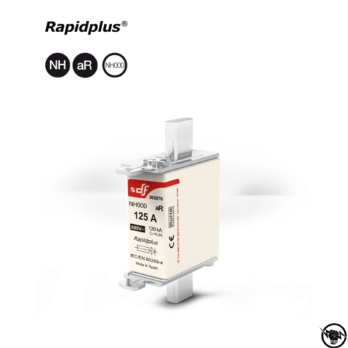 Стопяем предпазител Rapidplus ® - NH000, aR, 690V AC / 440V DC, 160A, високоскоростен за полупроводници