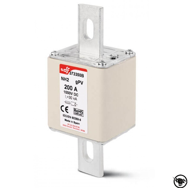 Стопяем предпазител за фотоволтаици - NH2, gPV, 200A, 1000V DC, връзка с болт