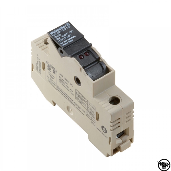 Разединител за предпазители с LED индикация - 1P, 25 mm², 1000 V DC, 30 A, 10 x 38, бежов