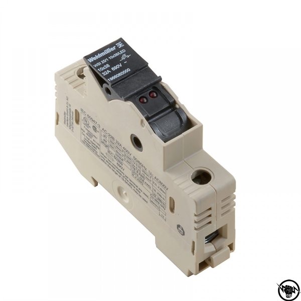 Разединител за предпазители с LED индикация - 1P, 25 mm², 690 V, 32 A, 10 x 38, бежов