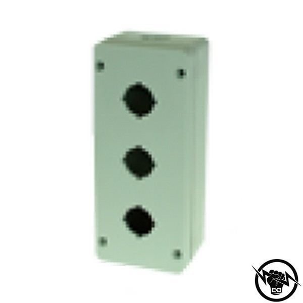 Кутия за бутони, ключове и индикатори - 3 отвора, сива