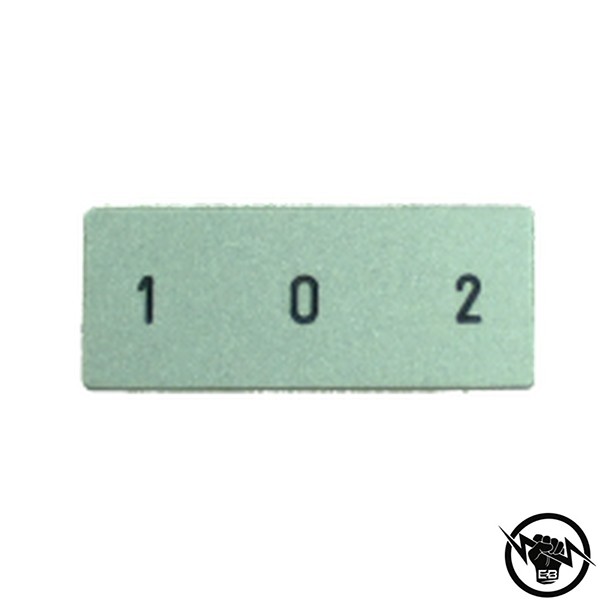 Маркировка от алуминий BK4 - размер 27x11, за носач P751 с надпис 1-0-2