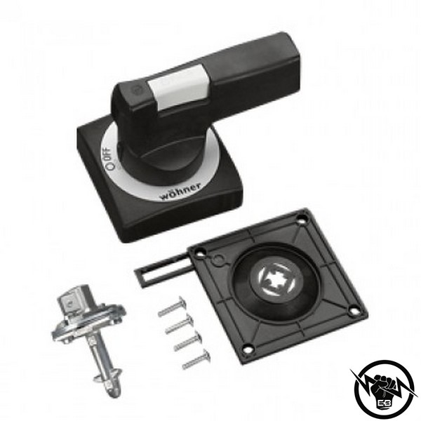 Изнесена въртяща ръкохватка за врата, заключваема, черна