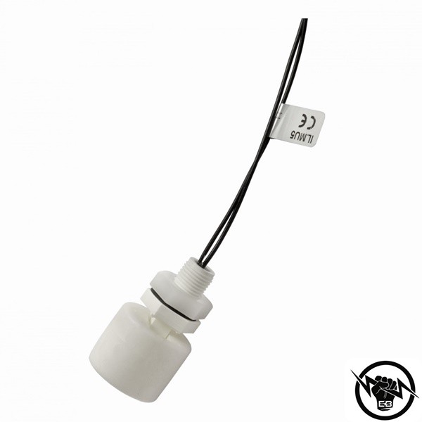 Магнитен сензор за ниво - корпус от пластмаса (Ø44 x 53.5 mm), NO или NC (реверсивен) контакт (3A, 120VA), до 1500 V AC, свръзване с кабел 0.5 m, раб. темп. от -25 до 100 °C, IP 67 (IP 68)