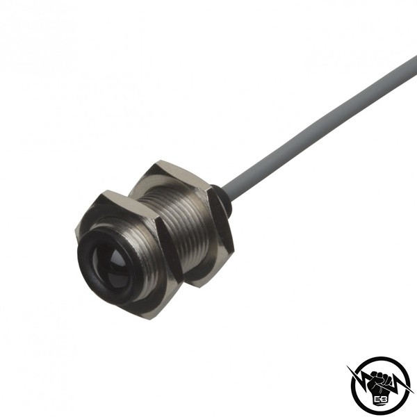 Фотоелектрически бариерен сензор, излъчвател - корпус от пластмаса (Ø12 x 20 mm), Обхват: 15 m, захранване от контролер, свръзване с Pig-tail конектор, раб. темп. от -20 до 60 °C, IP 67