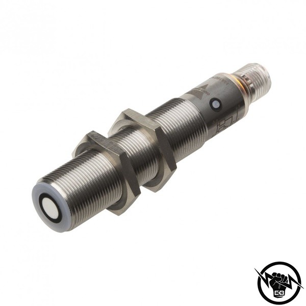 Ултразвуков сензор - корпус от неръждаема стомана (M18 x 83.6 mm), Обхват: 400 mm, изход аналогов и PNP: 4...20 mA, NO, NC, захранване 15 - 30 V DC, свръзване с кабел 2 m, раб. темп. от -20 до 60 °C, IP 67, функция за обучение