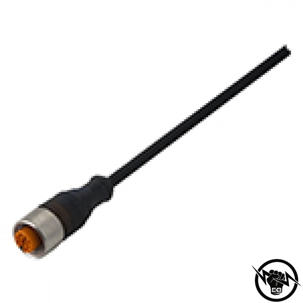 Кабел с конектор M12 - 5 m, 3 пина, PVC изолация, прав