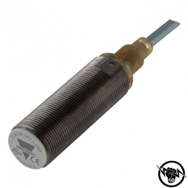 Индуктивен датчик - корпус от никелиран месинг (M18 x 75 mm), Обхват: 12 mm, изход NPN - NO, захранване 10 - 36 V DC, свързване с конектор M12, раб. темп. от -25 до 70 °C, IP 67