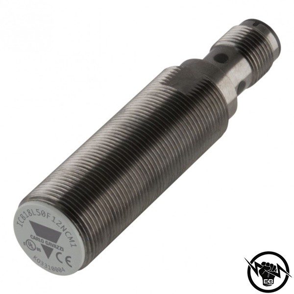 Индуктивен датчик - корпус от никелиран месинг (M18 x 83 mm), Обхват: 8 mm, изход NPN - NO, захранване 10 - 36 V DC, свързване с кабел 2 m, раб. темп. от -25 до 70 °C, IP 67