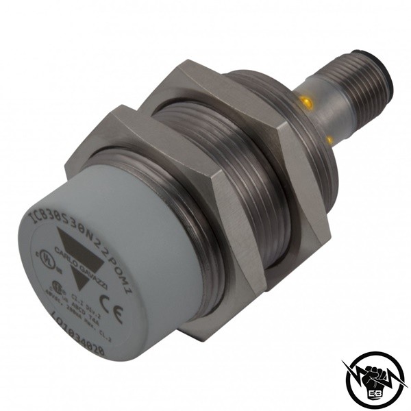 Индуктивен датчик - корпус от никелиран месинг (M30 x 30 mm), Обхват: 22 mm, изход PNP/NPN - Програмируем, захранване 10 - 36 V DC, свързване с кабел 2 m, раб. темп. от -25 до 70 °C, IP 67, IO-Link