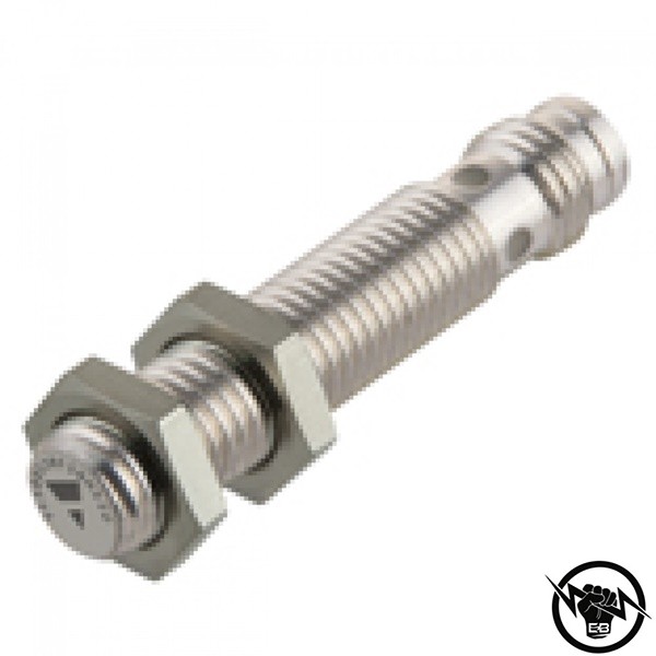 Индуктивен датчик - корпус от неръждаема стомана (M8 x 40 mm), Обхват: 2 mm, изход NPN - NO, захранване 10 - 36 V DC, свързване с конектор M8, раб. темп. от -25 до 80 °C, IP 67